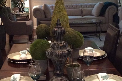 Example of a transitional dining room design in Orange County