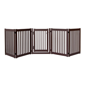 Highlander Series Solid Wood Pet Gate 5 Panel Walk Through Black Highlander Series Solid Wood Pet Gate