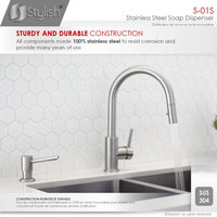 Single Handle Stainless Steel Pull Down Kitchen Faucet With Soap Dispenser