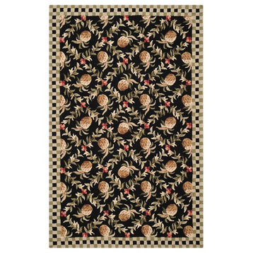 Safavieh Chelsea Collection HK164 Rug, Black/Ivory, 2'x3'