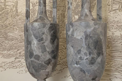 Two Faux Marble Vases