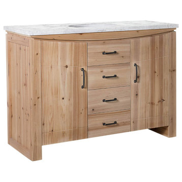 Wallace Solid Fir Single-Sink Vanity, Center Sink, 48", White Top