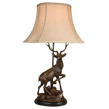Sculpture Table Lamp Deer Right Facing  Hand Painted OK Casting USA