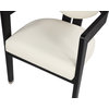 Carlyle Faux Leather Upholstered Dining Chair, Cream, Black Finish