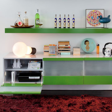 Modern Bachelor Pad: Wall Mounted Media Cabinet