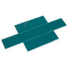 4"x12" Glass Subway Tile Collection, Single Swatch, Dark Teal
