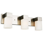 Eglo Lighting - Eglo Lighting 202864A Ciara Springs - Three Light Bath Vanity - Understated and sleek, The Ciara Springs wall sconCiara Springs Three  Brushed Nickel FrostUL: Suitable for damp locations Energy Star Qualified: n/a ADA Certified: n/a  *Number of Lights: Lamp: 3-*Wattage:60w E26 Medium Base bulb(s) *Bulb Included:No *Bulb Type:E26 Medium Base *Finish Type:Brushed Nickel
