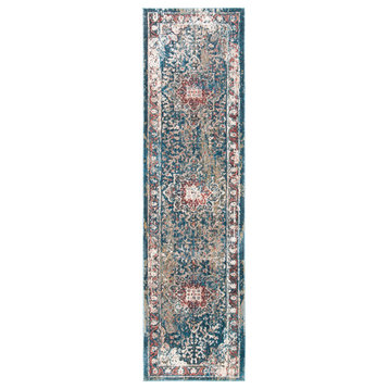 Safavieh Carlyle Collection CYL215J Rug, Turquoise/Ivory, 2' X 8'
