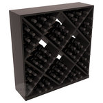 Wine Racks America - Solid Diamond Storage Cube, Redwood, Black/Satin Finish - Elegant diamond bin style bottle openings make for simple loading of your favorite wines. This solid wooden wine cube is a perfect alternative to column-style racking kits. Double your storage capacity with back-to-back units without requiring more access area. We build this rack to our industry leading standards and your satisfaction is guaranteed.