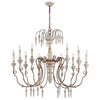 Quorum La Maison 10-Light Chandelier, Manchester Gray With Rust Accents