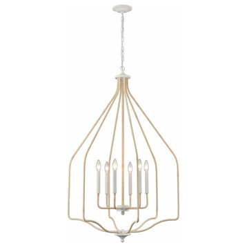 6 Light Pendant In Coastal Style-44.25 Inches Tall and 27.75 Inches Wide