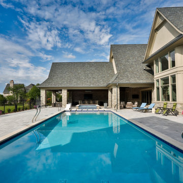 St. Charles Swimming Pool and Hot Tub with Floating Steps