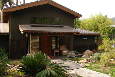 Inspiration for an asian exterior home remodel
