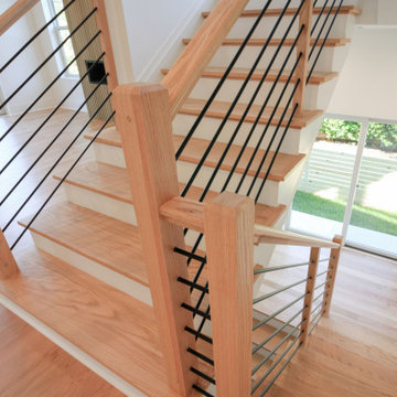 94_Neutral Color Floating Staircase with Metal Balusters, Bethesda MD 20817