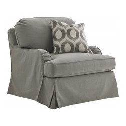 Stowe Slipcover Swivel Chair Gray - Armchairs And Accent Chairs