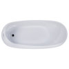 ALFI brand AB8826 68 inch White Oval Acrylic Free Standing Soaking Bathtub