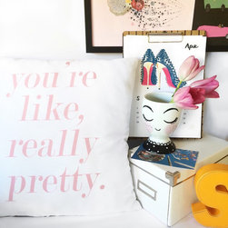 Oh, Susannah You're Like Really Pretty Throw Pillow Cover (PINK) - Products