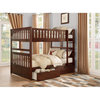 Lexicon Rowe Wood Full over Full Bunk Bed with Storage Boxes in Dark Cherry