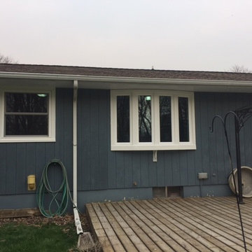 EcoSmart Bow Window, 4-lite casement and double hung windows installed!