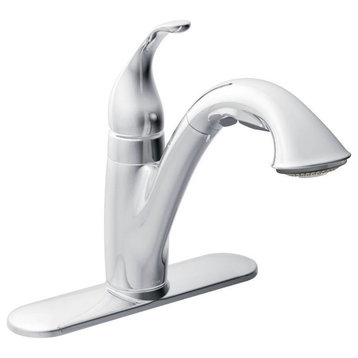 Moen Camerist Single Handle Low Arc Pull-Out Kitchen Faucet, Chrome - 67545C