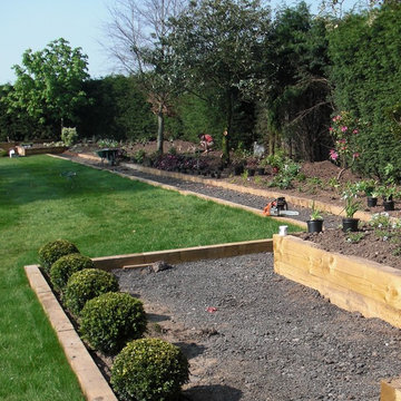 Before pictures- Large railway sleeper garden in Cheshire