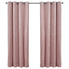 Velvet Grommet Top Curtains, Set of 2, Blush Pink, 54"x84"