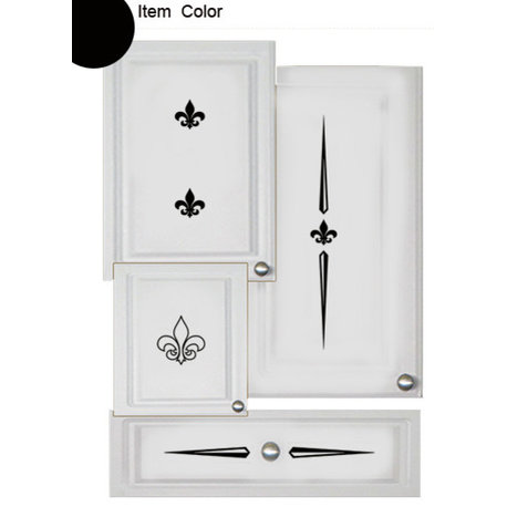 KitchenCabinet Decals, Fleur Theme, Black