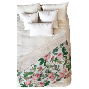 Pimlada Phuapradit Flower Drawing Pink Fleece Throw Blanket - Contemporary  - Throws - by Deny Designs | Houzz