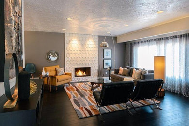 Example of a trendy family room design in Salt Lake City