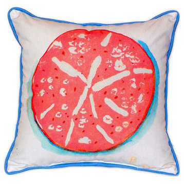 Pair of Betsy Drake Coral Sand Dollar Large Indoor/Outdoor Pillows