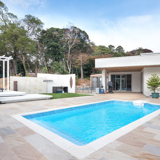 他の地域の長方形モダンスタイルのおしゃれな競泳用プールの写真