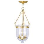 Livex Lighting - Jefferson Chain-Hang Light, Polished Brass - Carrying the vision of rich opulence, the Jefferson has evolved through times remaining a focal point of richness and affluence. From visions of old time class to modern day elegance, the bell jar remains a favorite in several settings of the home. Using hand blown clear glass...the possibilities are endless to find a piece that matches your desired personality and vision.