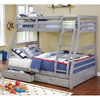 Furniture of America Tomi Wood Twin over Full Storage Bunk Bed in Gray