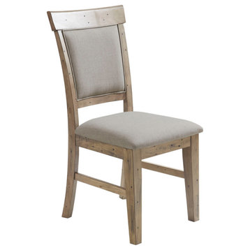 INK+IVY Oliver Distressed Industrial Side Dining Chair, Cream Grey, Set of 2