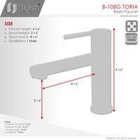 STYLISH Single Handle Modern Bathroom Faucet Basin Sink Faucet, Gold Finish