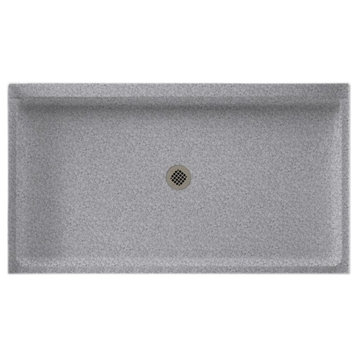 Swan 60.375x34.188x5.5 Solid Surface Shower Base, Gray Granite