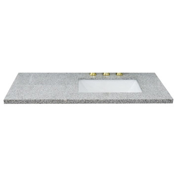 43" Gray Granite Countertop and Single Rectangle Right Sink