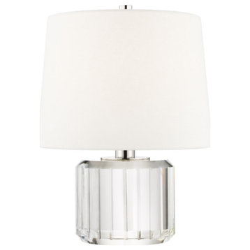 Hudson Valley Hague 1-Light Small Table Lamp L1054-PN, Polished Nickel