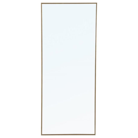 Elegant Decor Monet 72" x 30" Rectangle Metal Frame Mirror in Brass