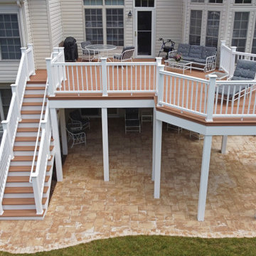 Azek Cypress Decking, TimberTech Radiance Rail, 715 Sq Ft Nicolock Paver Patio