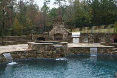 Outdoor Kitchen, Spa, Pool, and Water Features for Entertainment