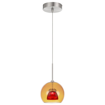 Dimmable With Lutron Brand Dimmers: Dvcl-153P Scl LED Mini Pendant, Amber/Red