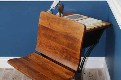 Refinished antique student desk.