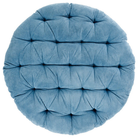 Corduroy Indoor Papasan Cushion, Barrett Turquoise, 44"wx44"wx4"h