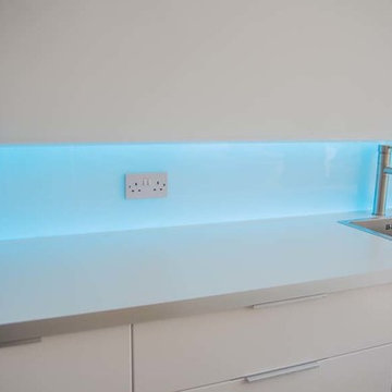 LED Illuminated Kitchen Glass Back Splash