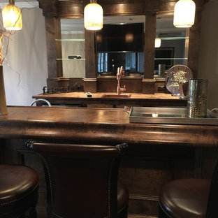 75 Beautiful Home Bar With Solid Surface Countertops And Brown