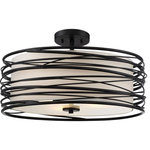 Quoizel Lighting - Quoizel Lighting SPL1720K Spiral - Three Light Semi-Flush Mount - With a sense of whimsical, multi-layered style, thSpiral Three Light S Mystic Black White O *UL Approved: YES Energy Star Qualified: n/a ADA Certified: n/a  *Number of Lights: Lamp: 3-*Wattage:100w A19 Medium Base bulb(s) *Bulb Included:No *Bulb Type:A19 Medium Base *Finish Type:Mystic Black