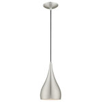 Livex Lighting - Livex Lighting 41171-66 Metal Shade - 6.25" One Light Mini Pendant - The modern, minimal look comes in a chic brushed aMetal Shade 6.25" On Brushed Aluminum Bru *UL Approved: YES Energy Star Qualified: n/a ADA Certified: n/a  *Number of Lights: Lamp: 1-*Wattage:60w Medium Base bulb(s) *Bulb Included:No *Bulb Type:Medium Base *Finish Type:Brushed Aluminum