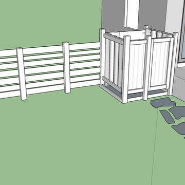 Outside shower and Cedar Fence