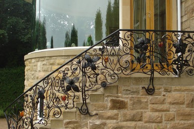Organic Helical balustrade for outside steps